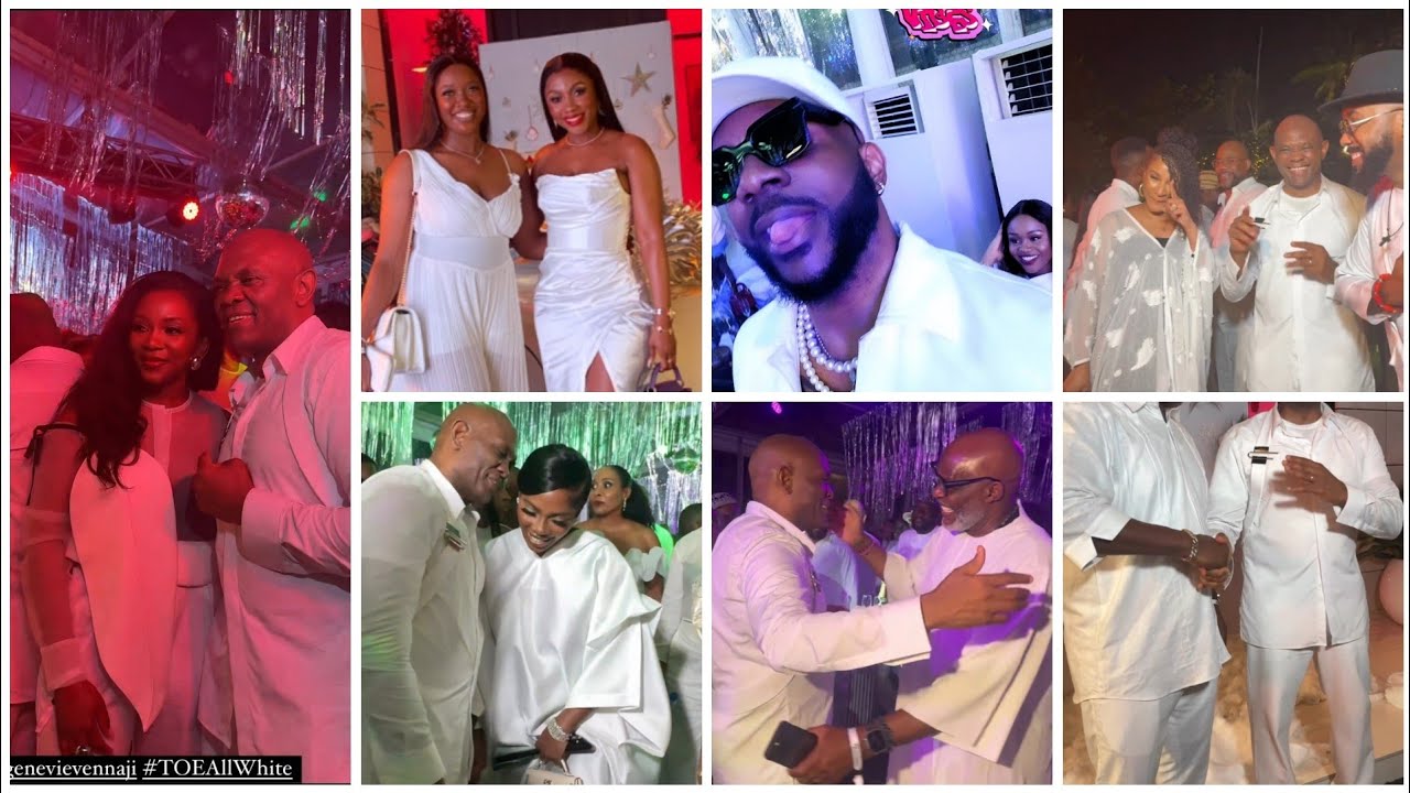 Genevieve Nnaji, Davido, Ebuka, Tiwa, Burna boy, Mercy Eke и другие на рождественской вечеринке T...