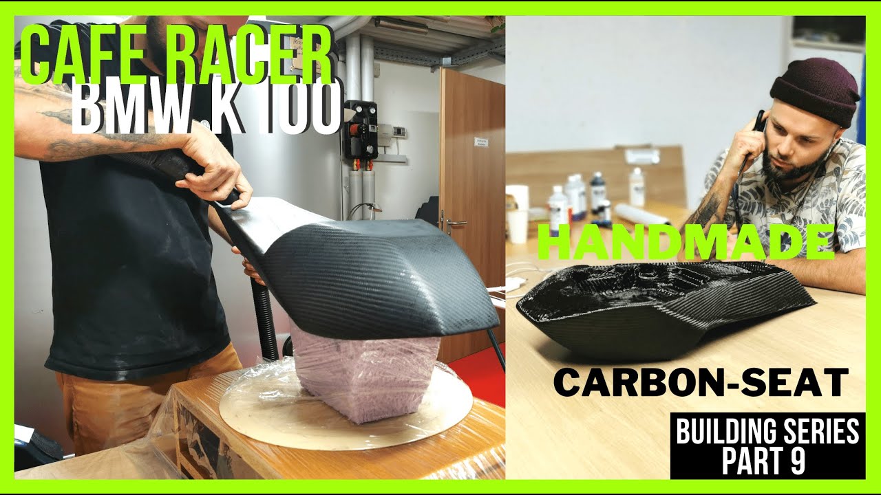 Ep.9 : Making a handmade Carbon Café Racer seat [BMW K100 cafe racer]
