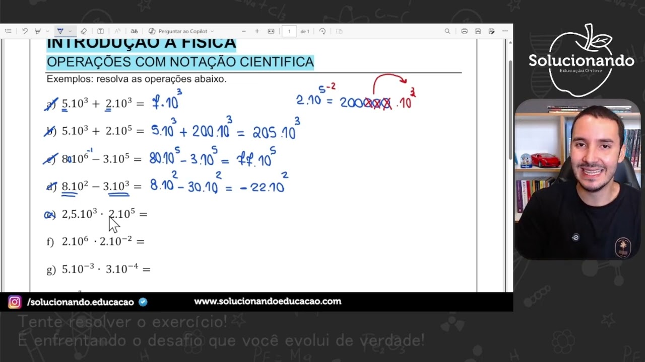 Operações com notação cientifica