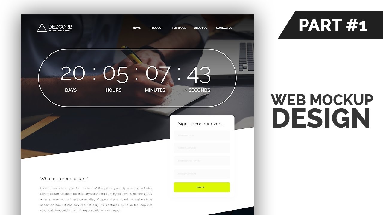 how to design a website using photoshop cs6  | web mockup photoshop tutorial  | Part 1
