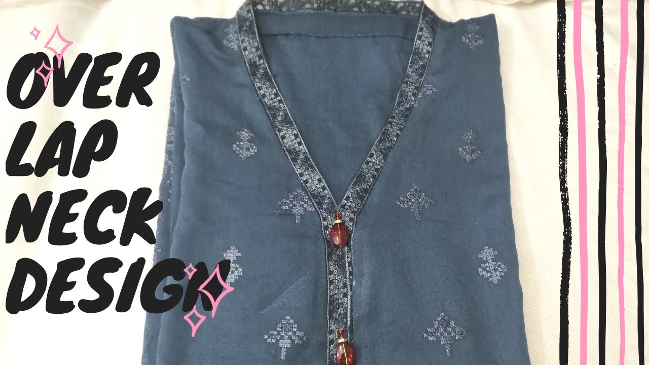 Overlap vshape collar neck cutting and stitching/v shape neck design bnane ka tarika in urdu/hindi