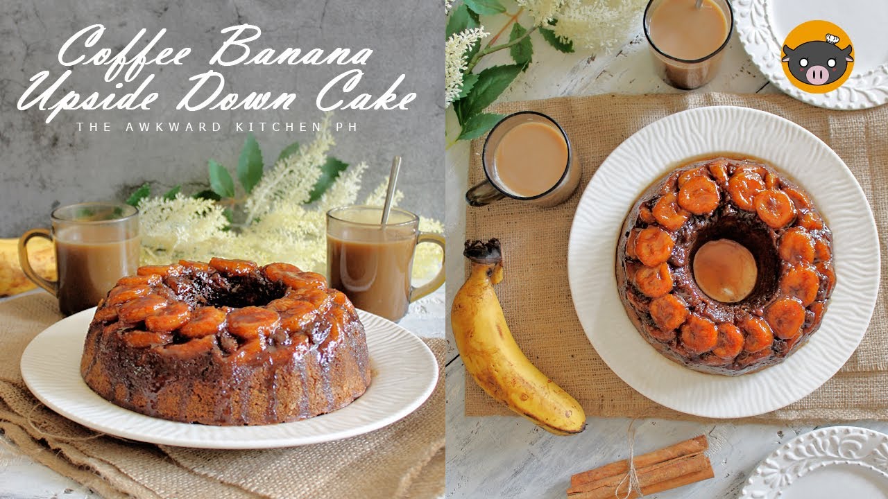 UPSIDE DOWN COFFEE BANANA CAKE | Relaxing Cooking Video With Music | The Awkward Kitchen PH