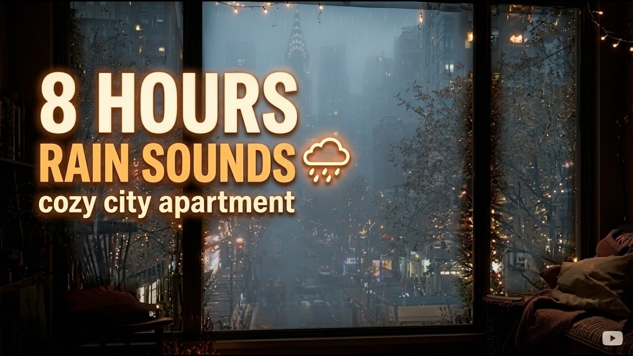 Rainy Days Cityscape | 8 Hours of Calming Rain Sounds