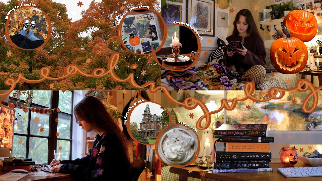 READING VLOG | gloomy halloweeny days, reading seven books + autumnal walks🎃