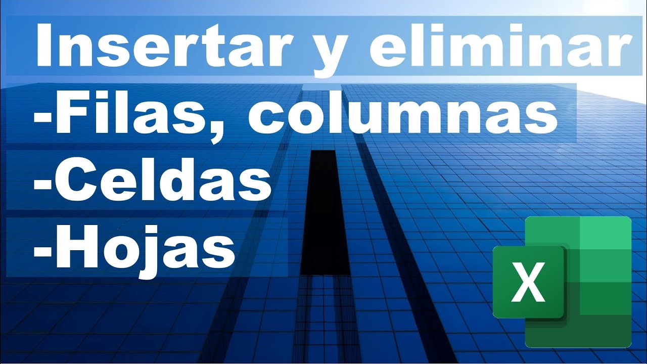 ¿Cómo Insertar y eliminar: Filas, columnas, celdas y hojas en excel?
