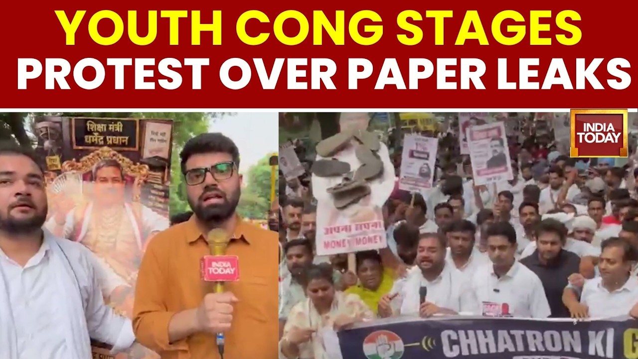 Congress Youth Wing Protests Over NEET Exam Paper Leak, Demands Education Minister's Resignation