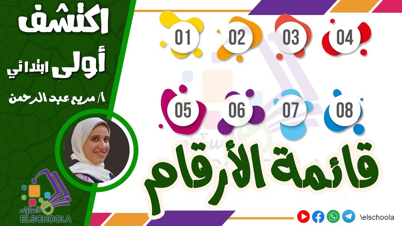 قائمة الأرقام | اكتشف أولى ابتدائي | محور 4 | فصل 1 | الاسكوله