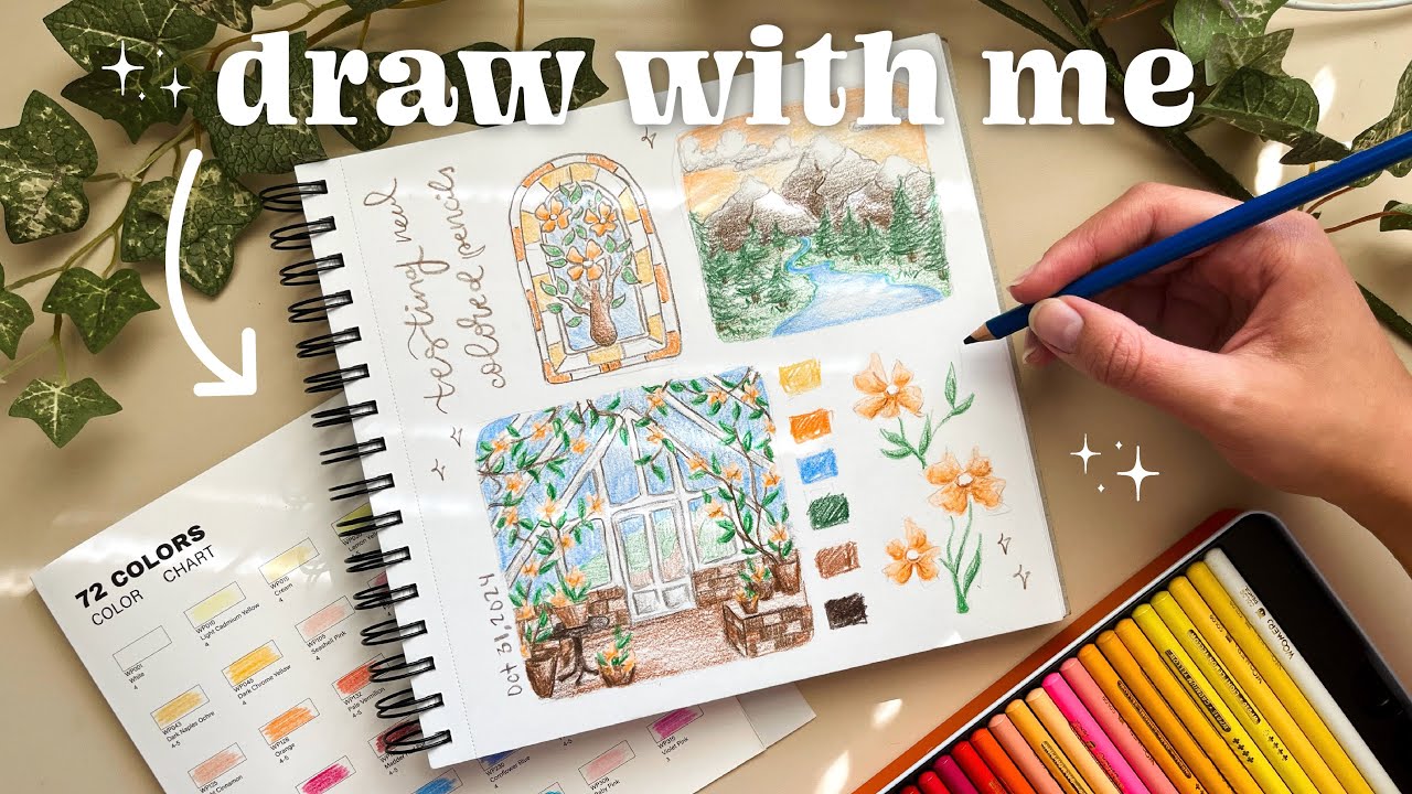 DRAW WITH ME ౨ৎ testing colored pencils to use in a bullet journal !!