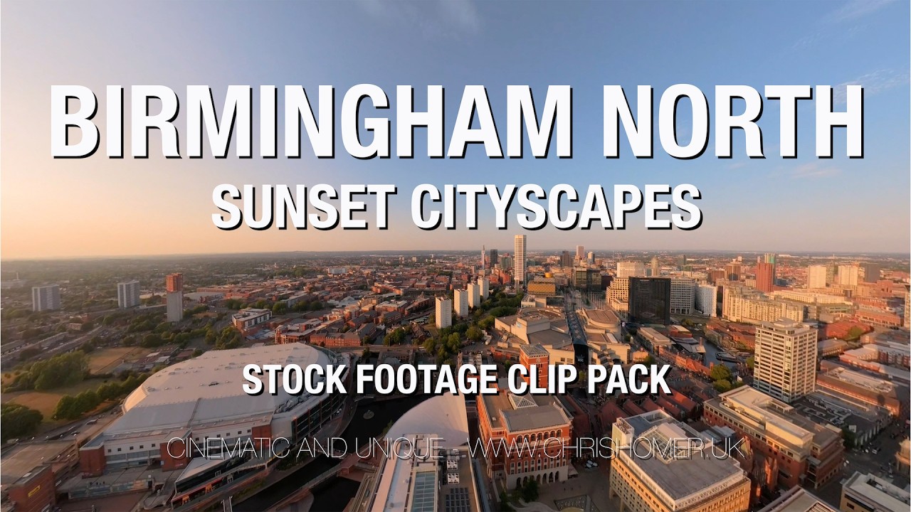 Birmingham Drone Stock Footage - Birmingham North, Sunset Cityscapes - Clip Pack #335