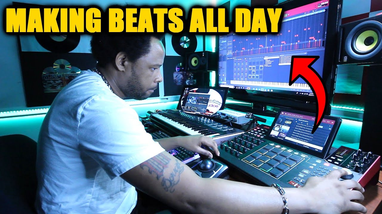 Making Beats from Scratch ALL DAY In The Studio - MPC X Beat Making (MPC Live 2, MPC One)