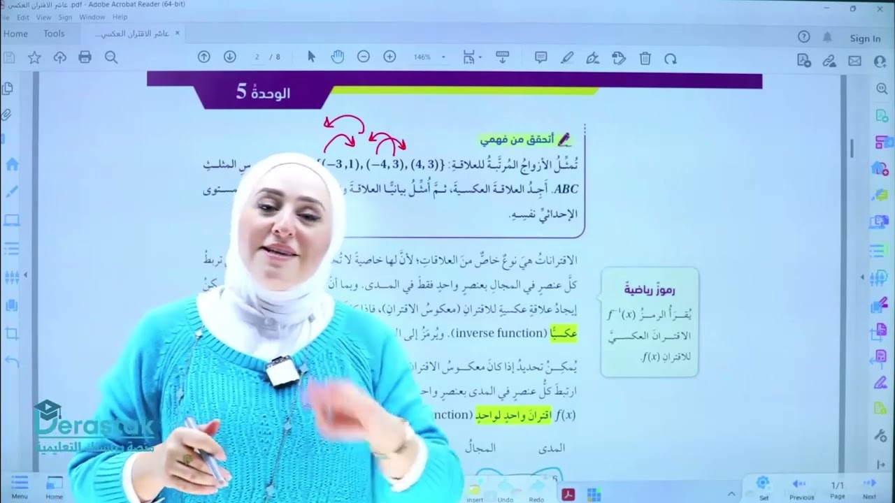 الاقتران العكسي || الرياضيات || الصف العاشر || أ. رندة القرم