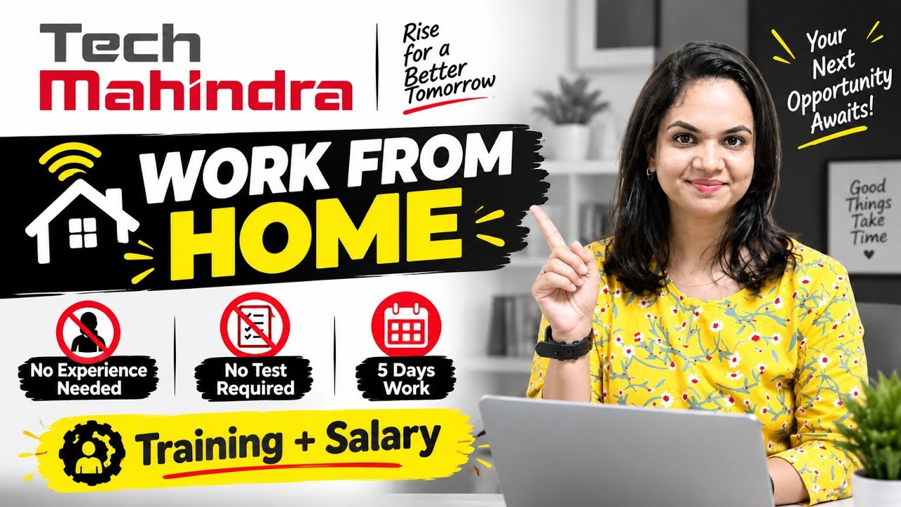 🔥Tech Mahindra Work From Home Job 2026|12th Pass|Verified Remote Job|
