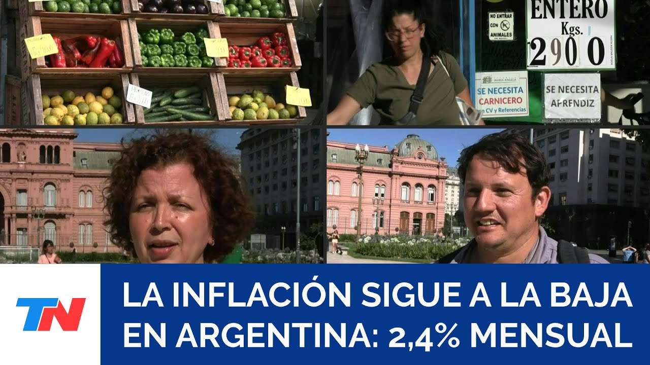 Según el INDEC, la inflación sigue cayendo en Argentina: 2,4% mensual y 166% interanual
