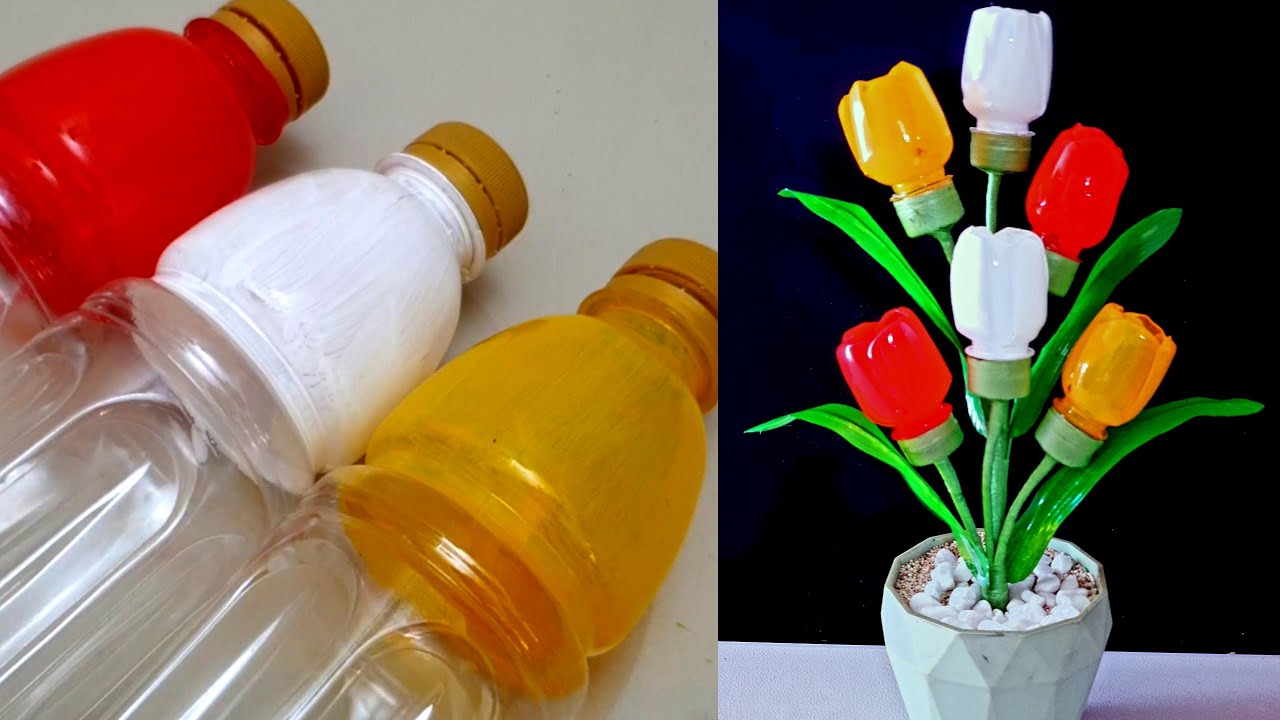 Ide Kreatif dari Botol Plastik || Kerajinan Bunga Botol Bekas || Daur Ulang Barang Bekas
