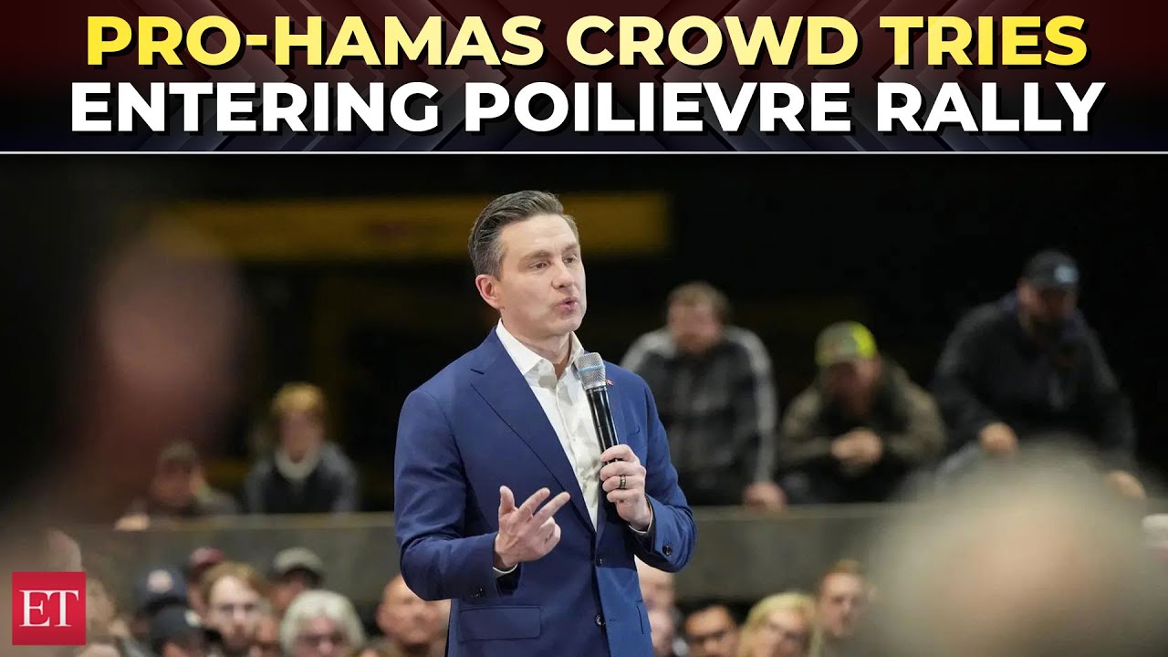 Canada Elections 2025 | Pro-Hamas crowd tries crashing into Pierre Poilievre’s rally in Oshawa
