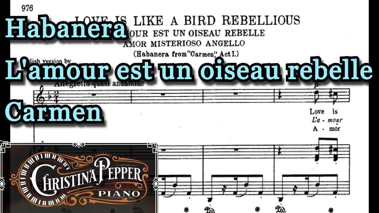 Habanera Piano Accompaniment L'amour est un oiseau rebelle Carmen Bizet Karaoke