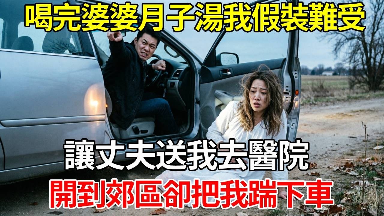 生女兒後地位暴跌，喝完婆婆月子湯假裝難受，讓丈夫送我去醫院，開到郊區卻把我踹下車：妳中毒了！ 我笑了：究竟是誰中毒呢？#生活經驗 #故事分享 #故事頻道 #情感故事 #正能量 #為人處世 #感人壹幕