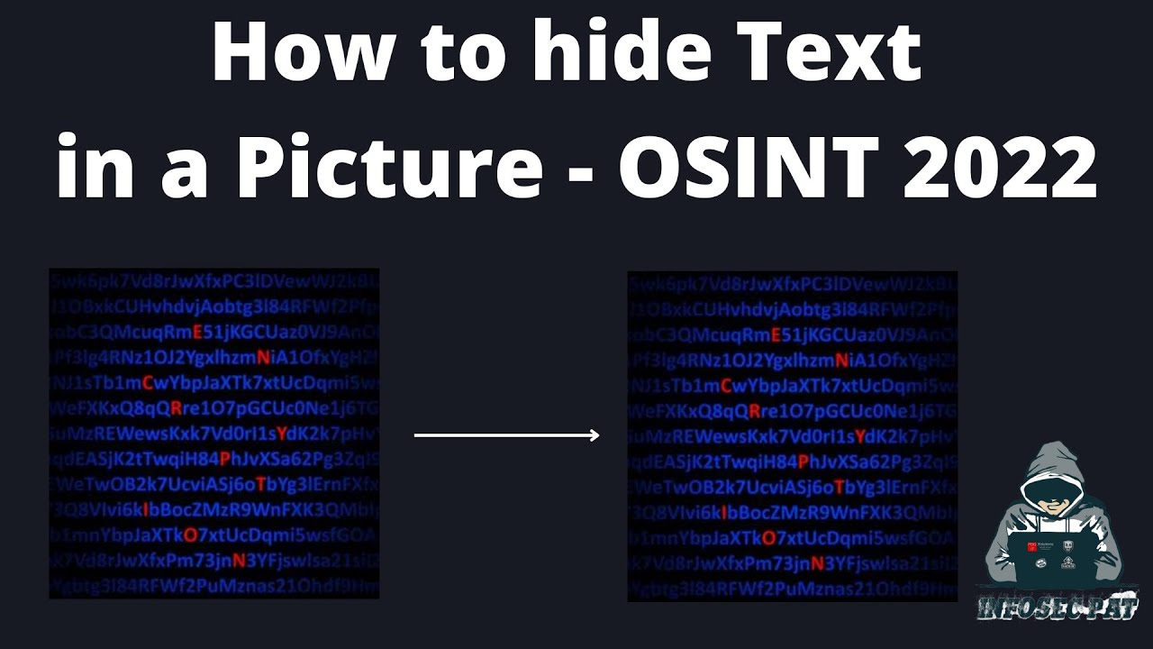 How to hide text in pictures - OSINT with InfoSec Pat 2022