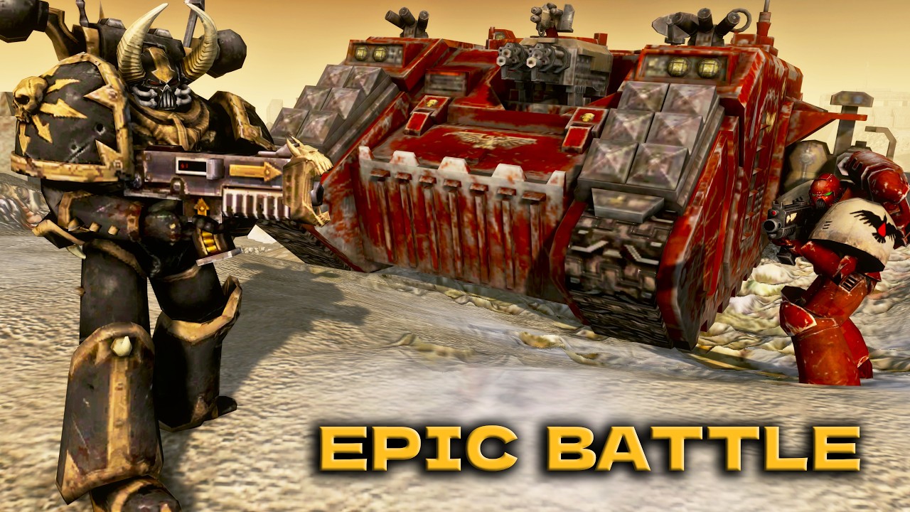 CHAOS UNLEASHED! Black Legion vs Blood Ravens - Men of War: Warhammer 40k Mod Cinematic (4K)
