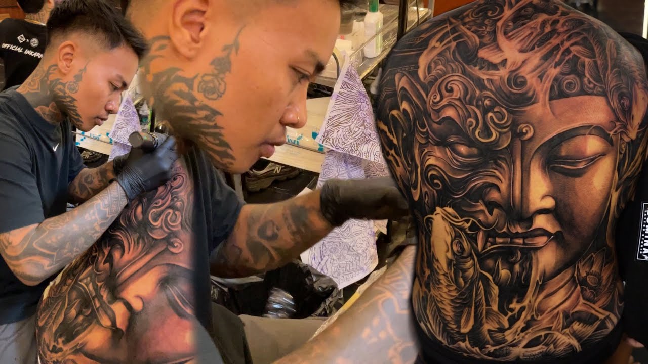 DAMMNNN! BUDDHA X FUDO MYO JAPANESE STYLE FOR FULL BACK TATTOO