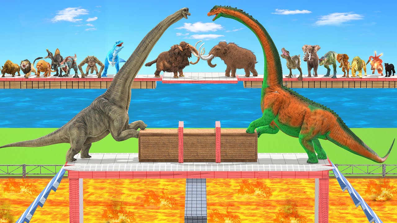 Which Animal vs Dinosaurs Push Harder? Which Dinosaur is Stronger? - Animal Revolt Battle Simulator