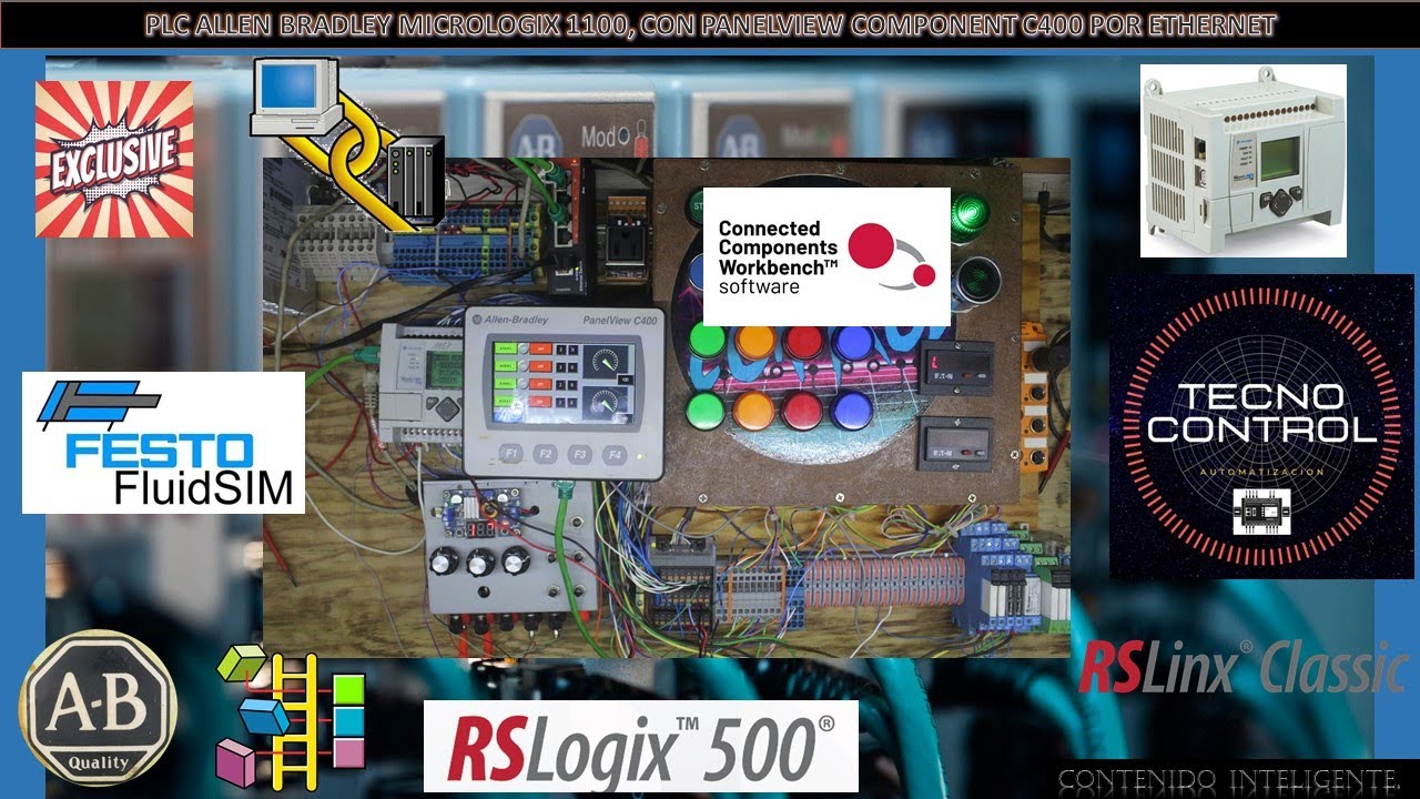 09-PLC ALLEN BRADLEY MICROLOGIX 1100, CON PANELVIEW COMPONENT C400 POR ETHERNET