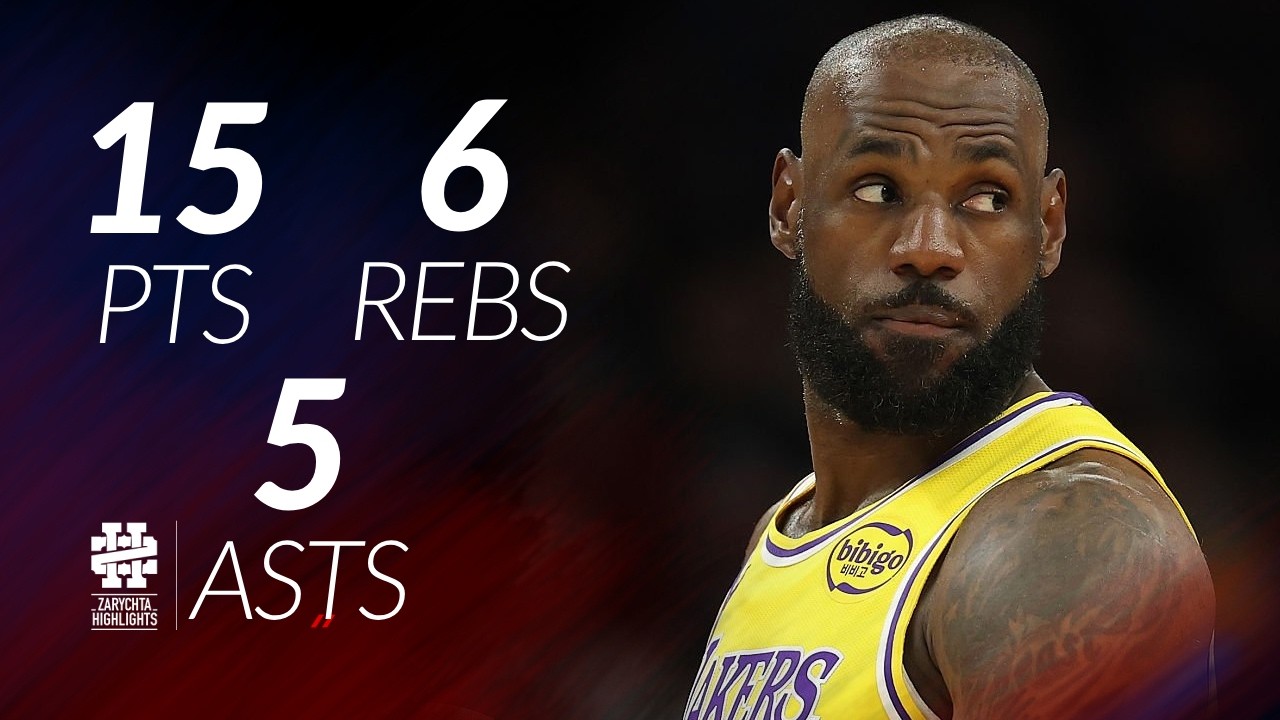 LeBron James 15 pts 6 rebs 5 asts vs Suns 25/26 season