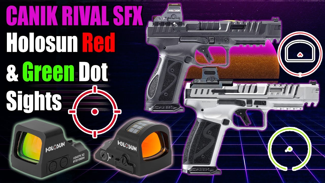 Top Canik SFX Rival Holosun Optics — красные и зеленые коллиматорные прицелы + адаптерные пластины