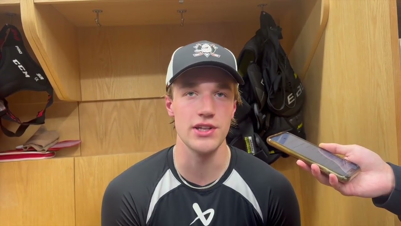 Lucas Pettersson speaks at Ducks 2025 Development Camp