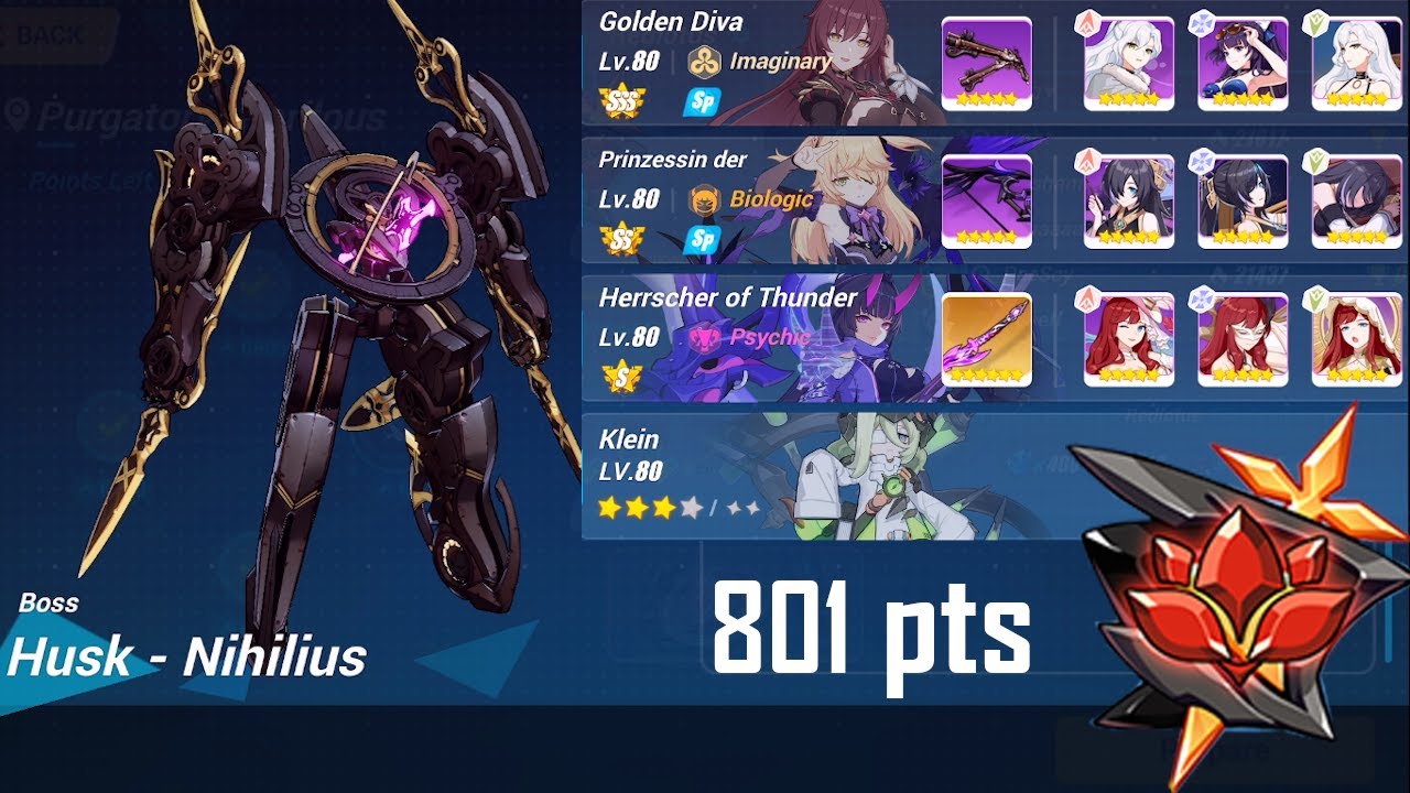[Honkai Impact 3] Ex-Abyss Red Lotus (D402) - Husk Nihilus HoT (S3) 802 pts | Full Run (5.8)