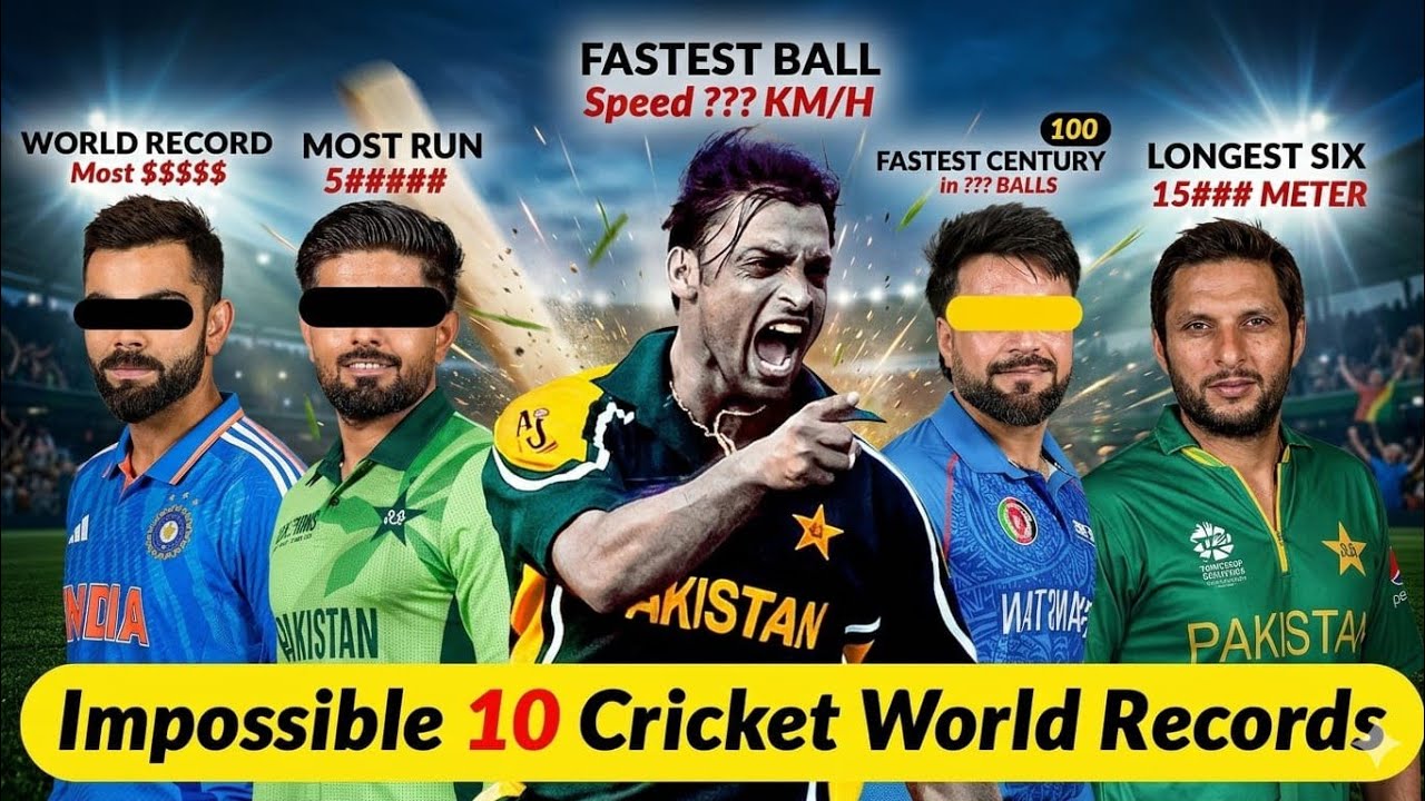 🔥UNBELIEVABLE Top 10 Cricket World Records 😱IMPOSSIBLE to Break | Pakistan vs Indian Cricketers 2026