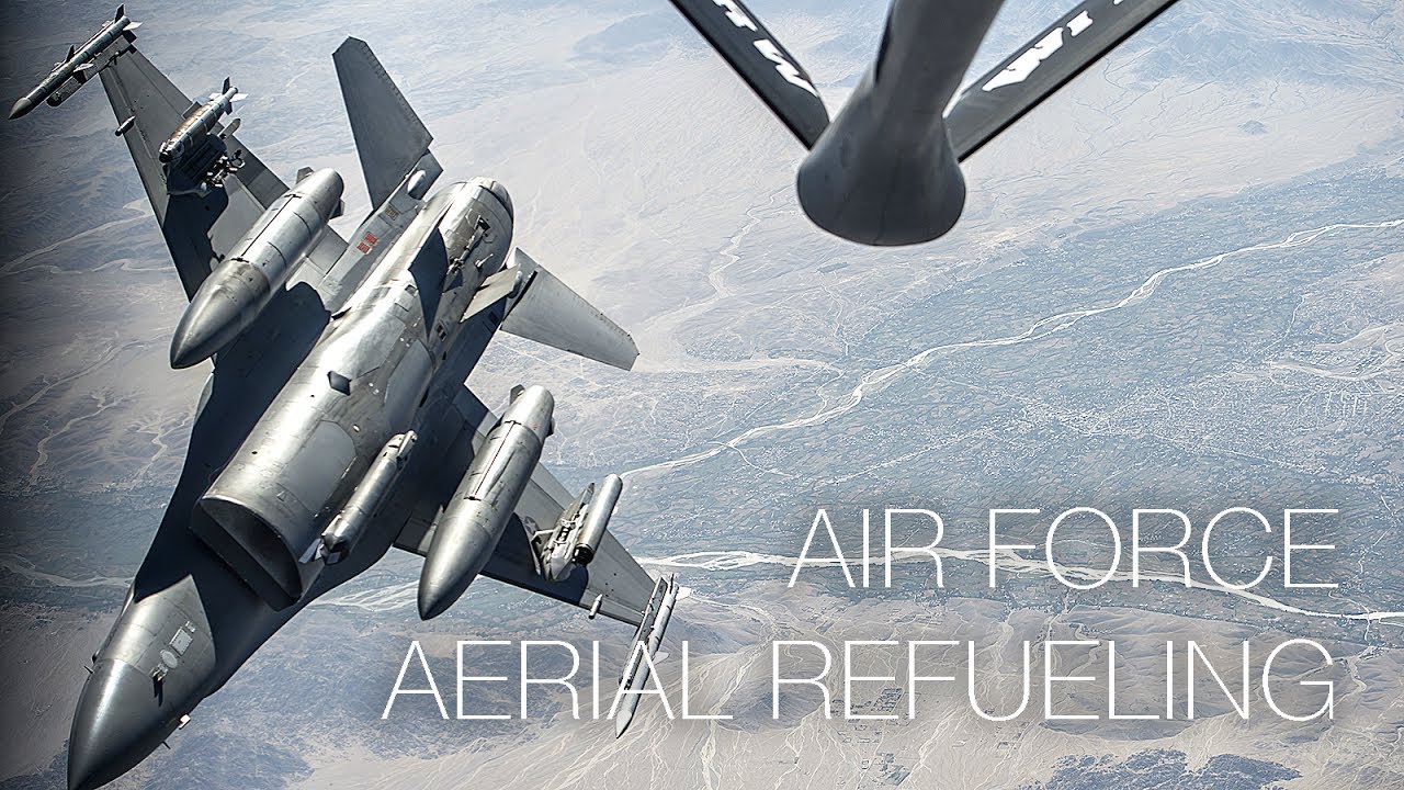 How Air Force Does Aerial Refueling: KC-135 Mid Air Refueling With F-16s