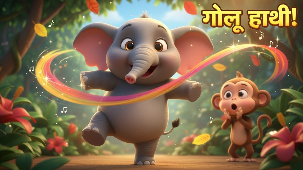 गोलू हाथी 🐘 | Funny Elephant Song | Hindi Kids Rhymes | Cartoon Poem for Children
