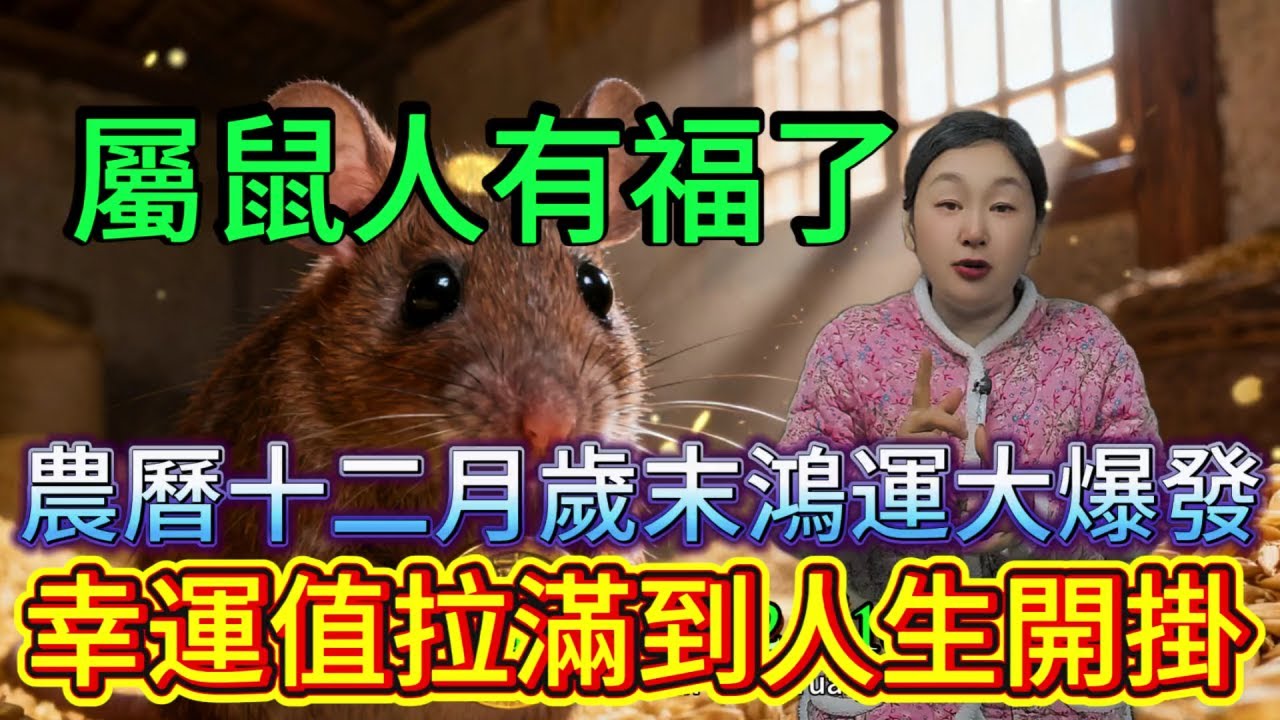 進了臘月就是年，福運財運往家纏  屬鼠人有福了！農曆十二月（1月19—2月16日）“歲末鴻運大爆發”，幸運值拉滿到人生開掛，趕緊接福！#運勢 #補財庫旺財氣 #生肖 #熱門 #財富 #正能量
