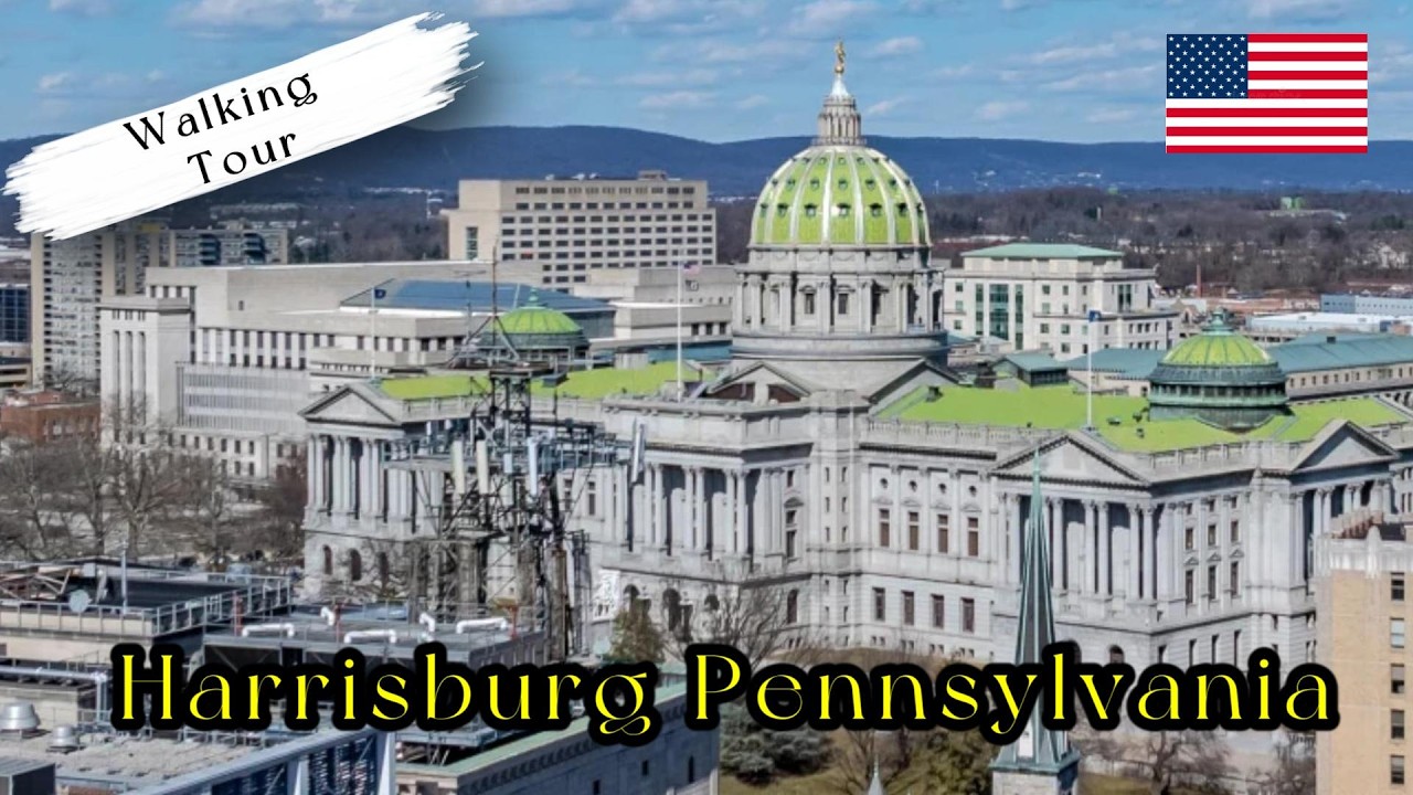 🇺🇸 Walking Tour of Harrisburg Pennsylvania - America