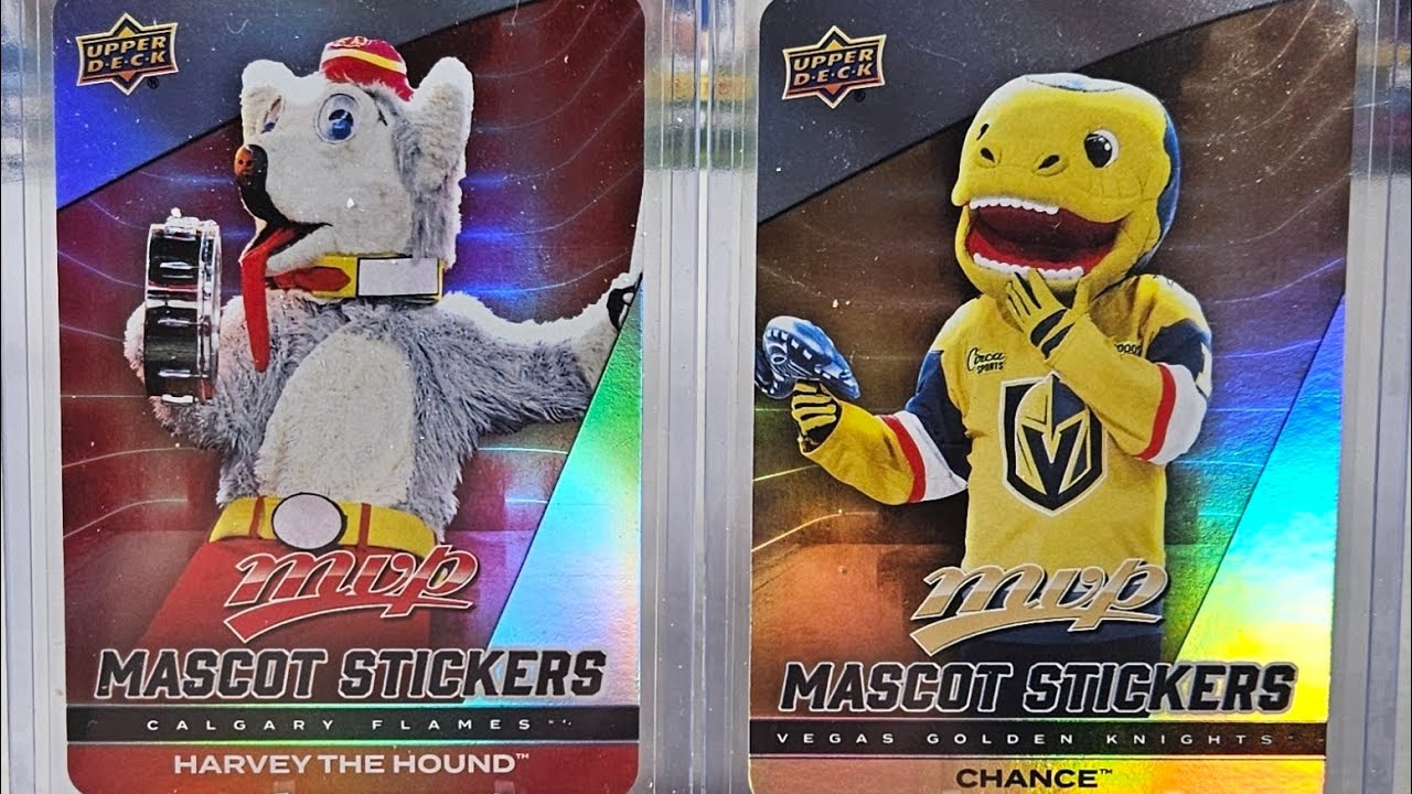 TBB CREW ELITE PLUS GOLD - UPPER DECK NHL MASCOT STICKER GIVEAWAY ON X - HARVEY THE HOUND + CHANCE