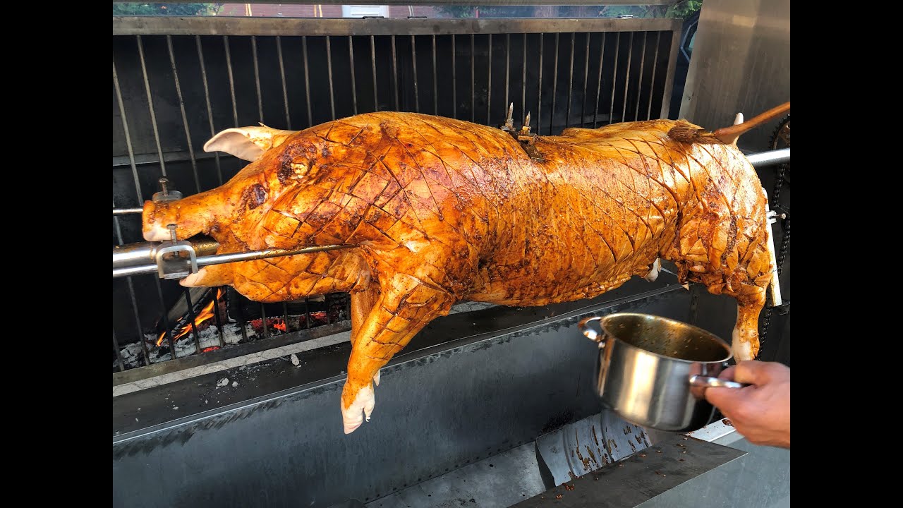 Schwein am Spieß grillen 85 kg