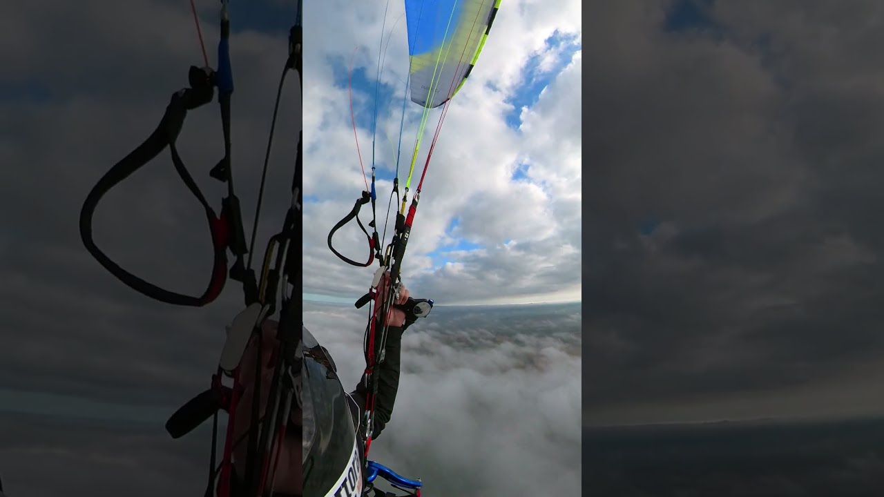 Flying Between Cloud Layers on my Paramotor & Dudek Solo