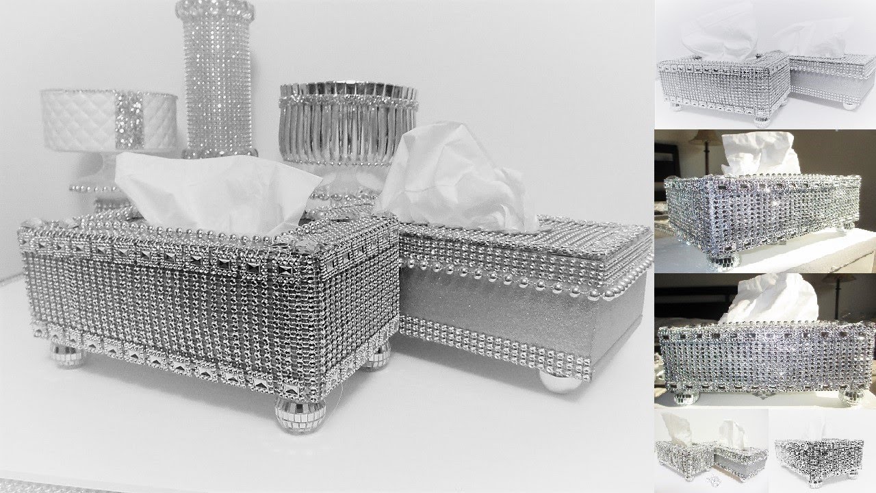 Glam Tissue Box Cover | DIY Tissue Box Holder  | Glam Room Decor | Dollar Tree DIY | Glam Home Decor