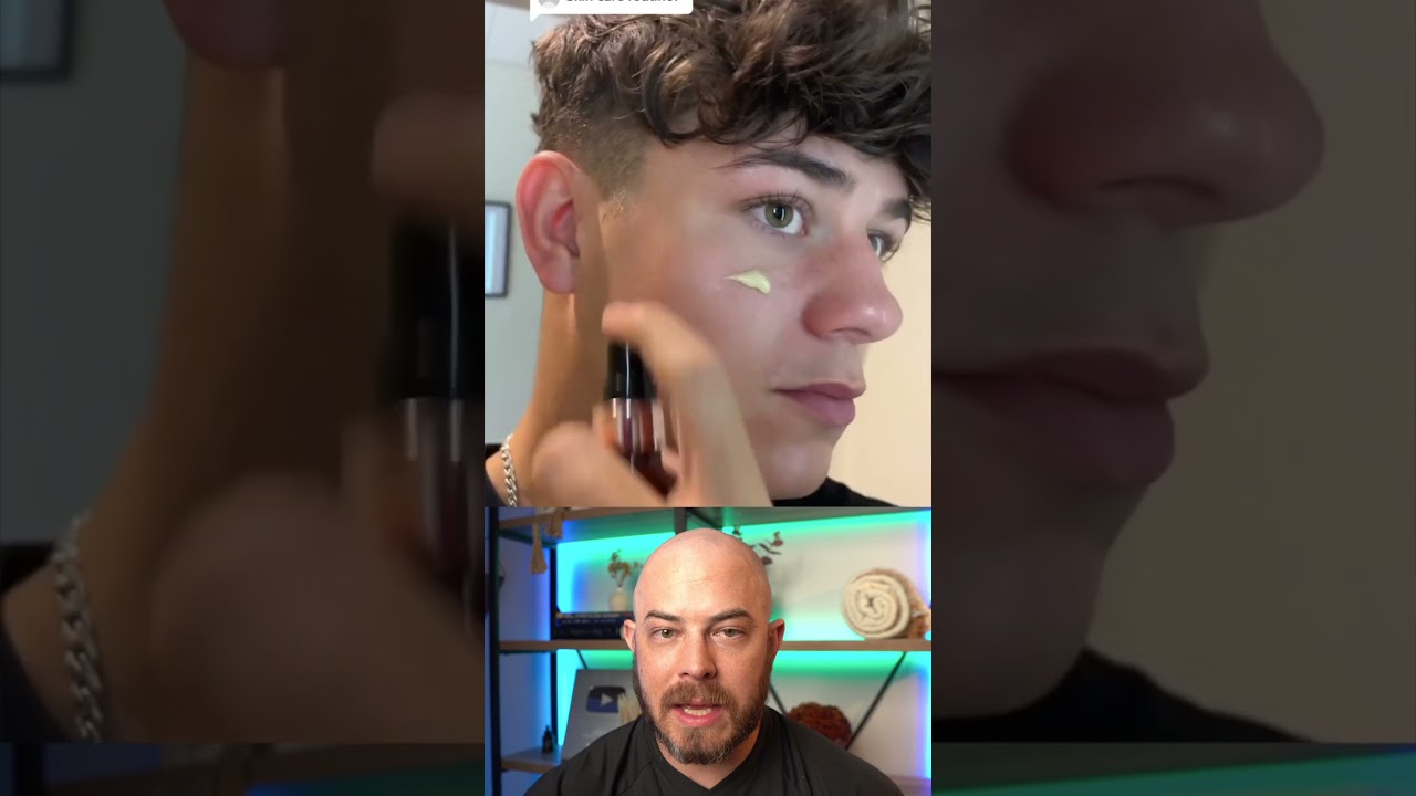 Derm reacts to excellent men&rsquo;s skincare routine! #dermreacts #doctorreacts #mensskincareroutine