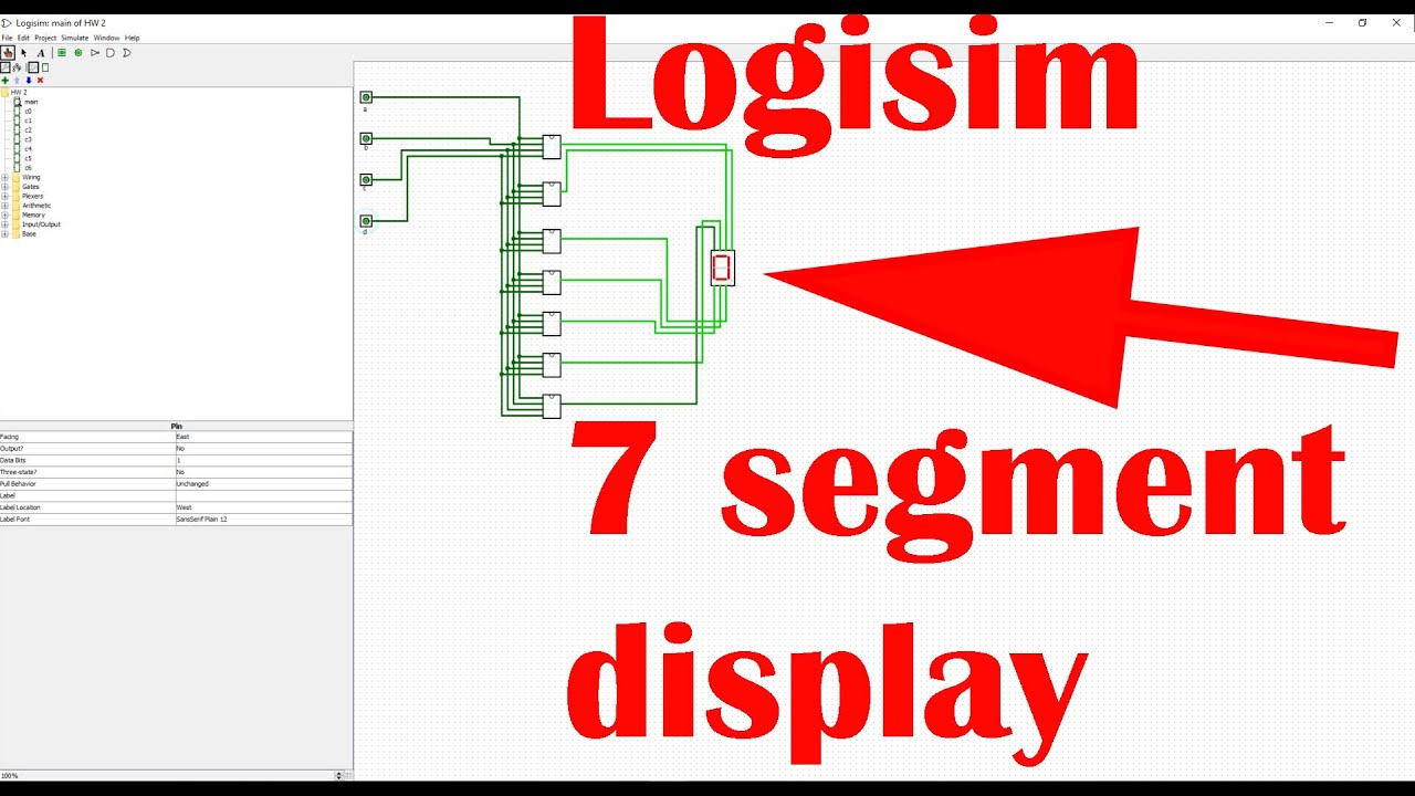 How to make a 7 segment display work in logisim