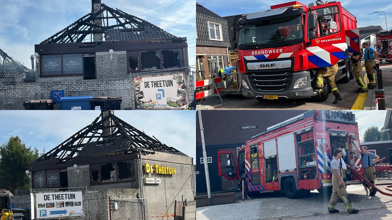 Grip 1 zeer grote brand bij Theetuin Ridderkerk beelden ter plaatsen 
