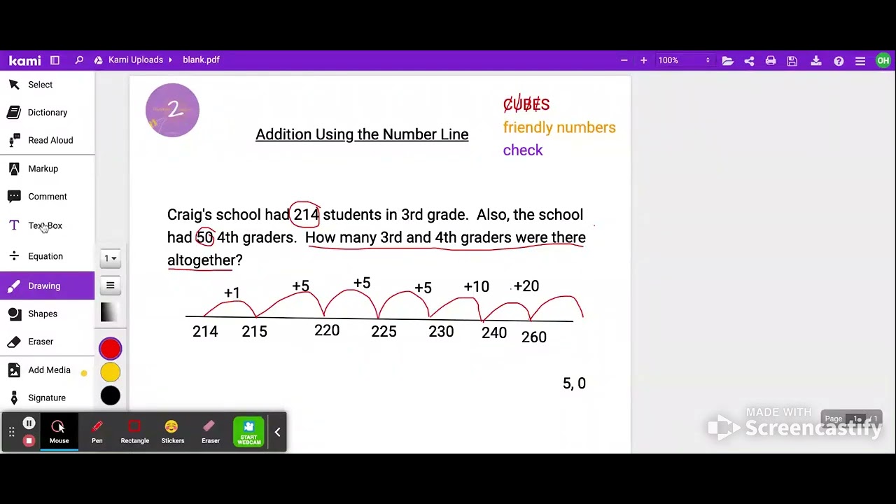 Addition Using a Number Line