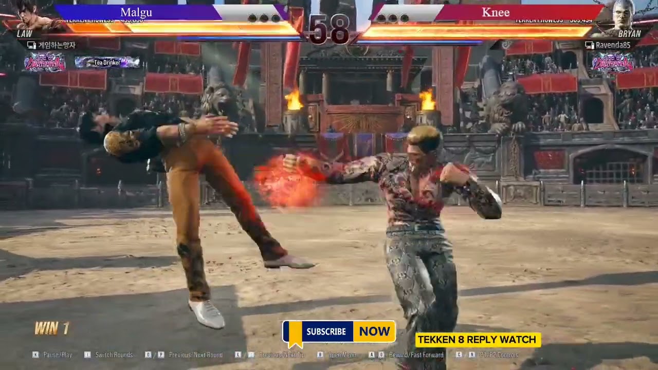 Tekken 8 🔥 Malgu (Law) Vs Knee (Bryan)  Ranked Matches_(720P)