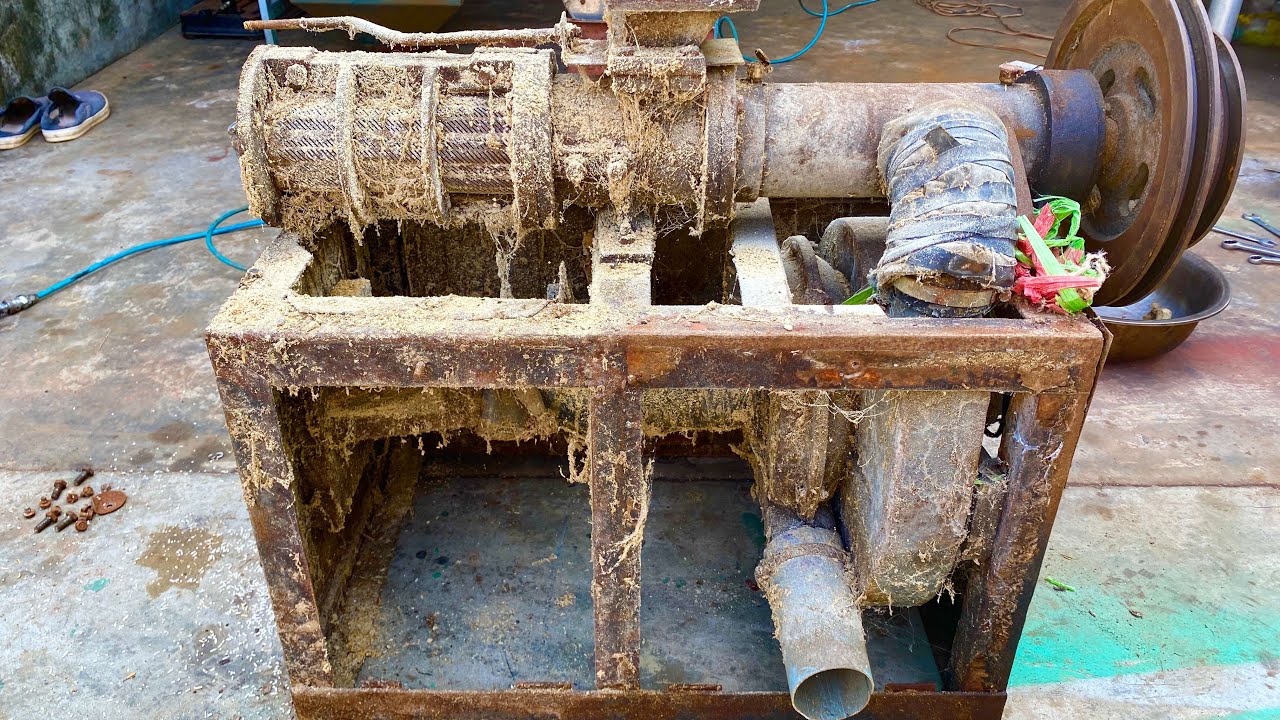 Old traditional automatic rice mill restoration - restore and reuse the old rusty rice mill