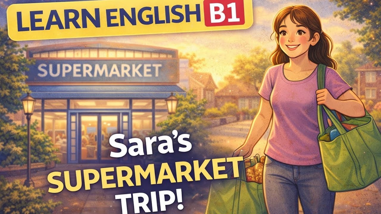 INGLÉS CON HISTORIAS B1 🧺 | Sara’s Shopping Day | SallyLessons