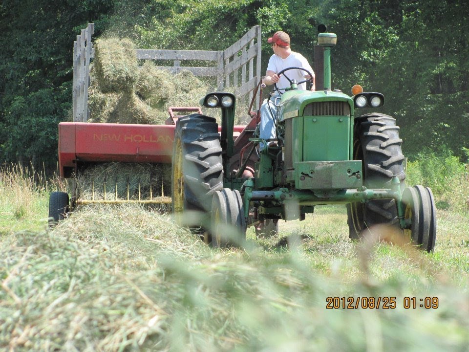 Baling Second Crop Hay with a John Deere 3020 Diesel