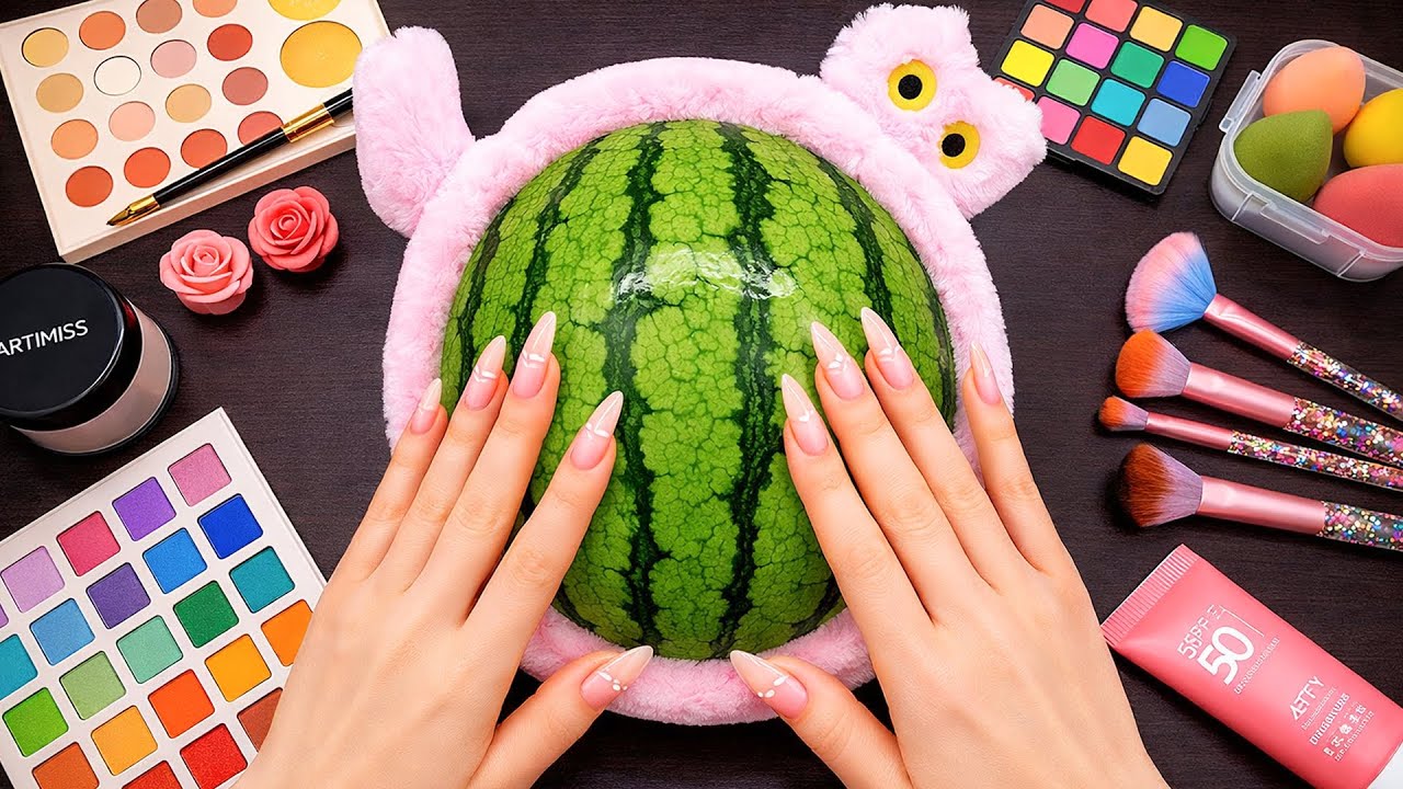 ASMR Makeup on Watermelon🍉 (No Talking) #36
