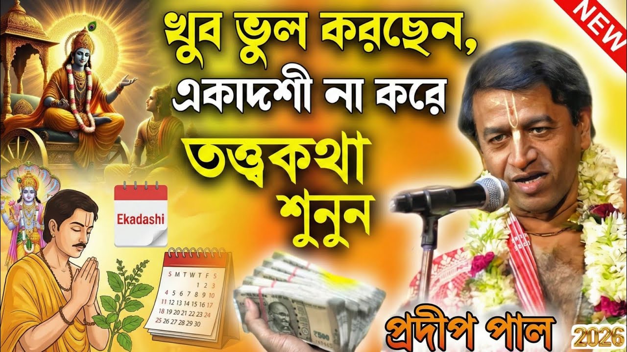 কেন একাদশী করা উচিত - প্রদীপ পালের কীর্তন | Pradip Pal Kirtan 2026 | প্রদীপ পাল কীর্তন | Prodip Pal