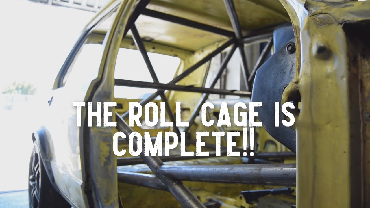 THE ROLL CAGE IS FINALLY COMPLETE ON THE RACECAR! (DAY 4) | BUDGET BUILD VW MK1 2L 8V RACECAR ep.13